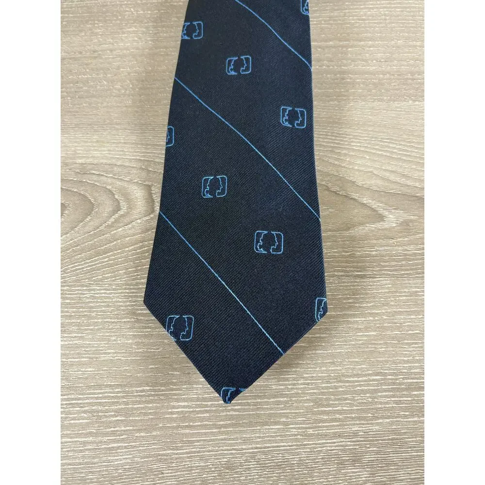 Givenchy Gentleman Paris Tie Blue 50/50‎ Silk Polyester Men- EUC